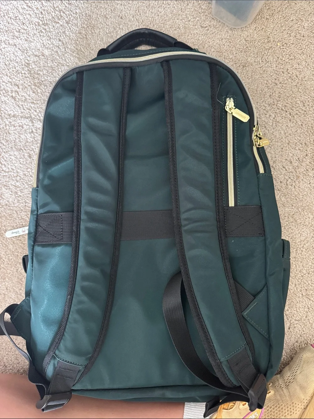 Dark Green Quilted work backpack